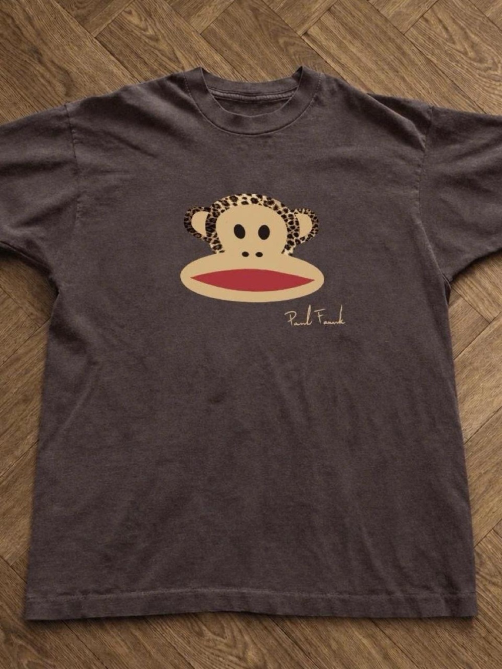 Gildan Brown Short Sleeve Tee with Monkey Face Graphic